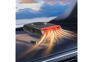 Chianku 12V Car Heater, Portable Car Heater Demister Heat Cooling Fan Auto Dryer Windshield Defroster Plug in Cigarette Lighter Fast Heating Defrost Defogger, Car Windshield Defogger 360°(150W)