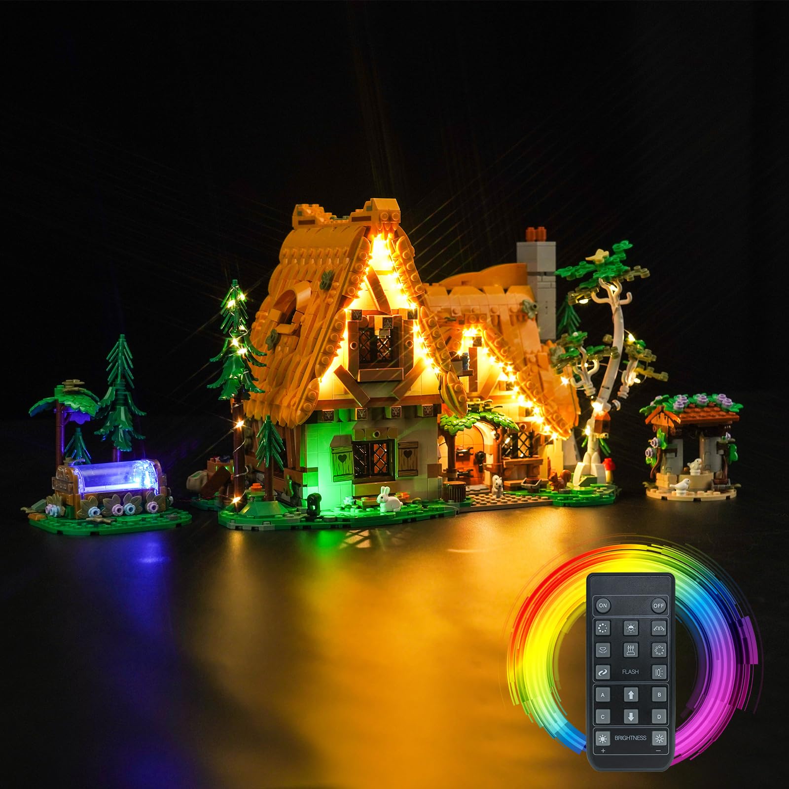 Remote Control Light Kit for Lego Snow White and the Seven Dwarfs' Cottage (No Lego), Led Light Set for Lego 43242 Snow White and the Seven Dwarfs' Cottage Creative Toys — image 1