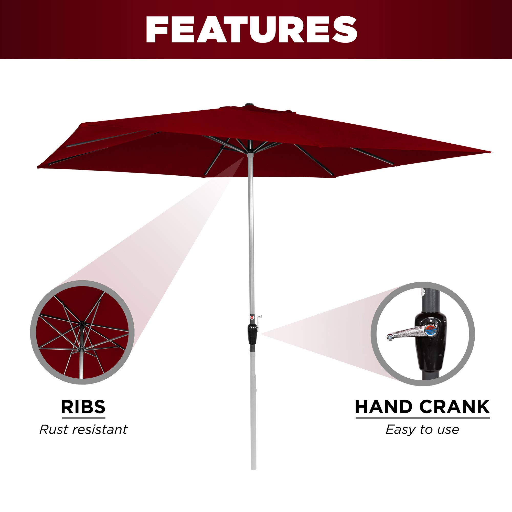 best choice products 8x11ft rectangular patio umbrella w/ crank 3-Tier Tilt Adjustment, while the sturdy frame is engineered for long Best Choice Products 10ft Outdoor
