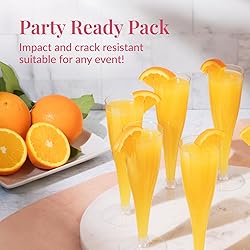 Prestee Set of 200 Plastic Champagne Flutes - Clear