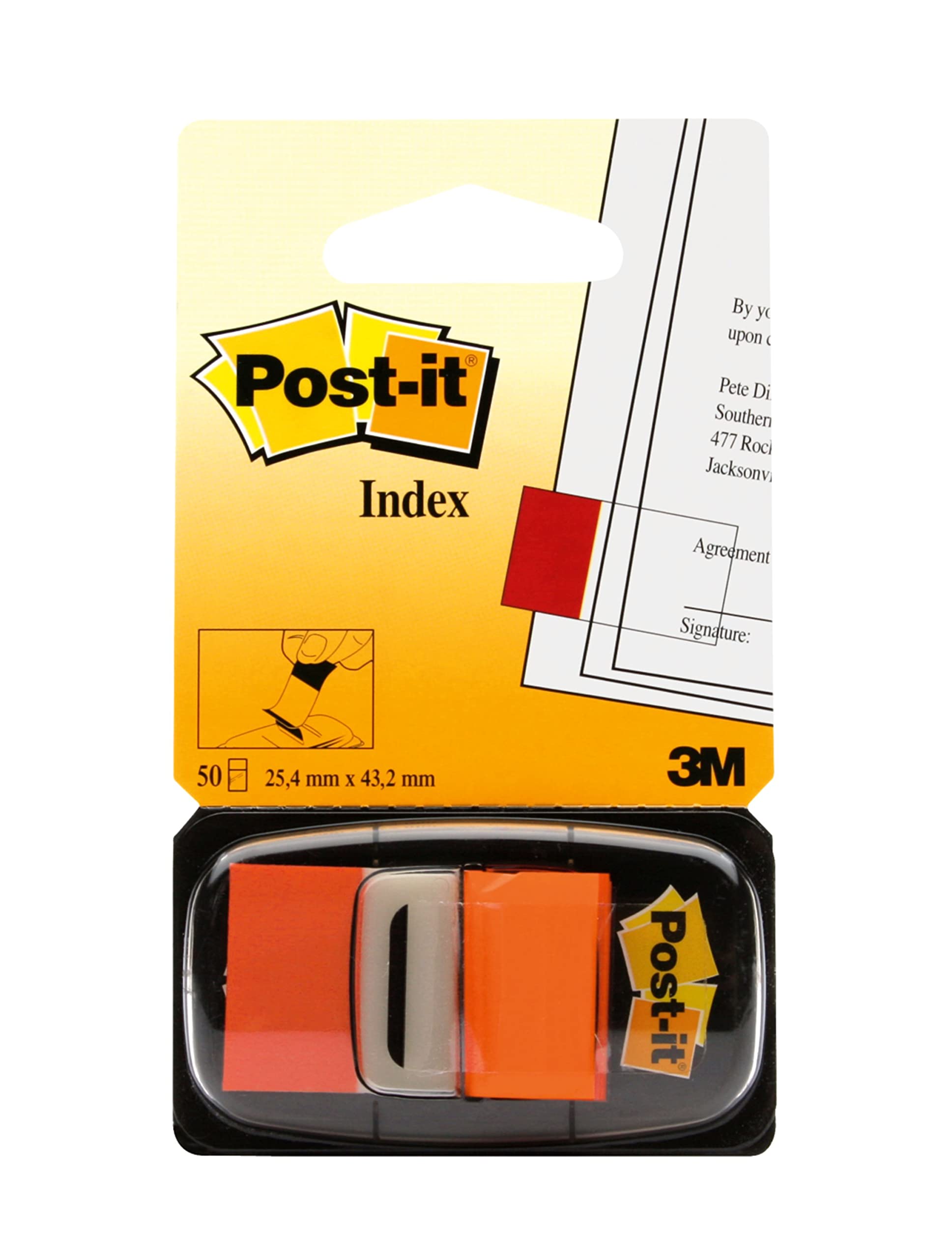 Post-it Flags, 50/Dispenser, 1 Dispenser/Pack, 1 in Wide, Orange (680-4)