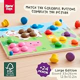 Nene Toys Wooden Color Matching Button Board 48 Buttons 8 Colors Montessori view 2