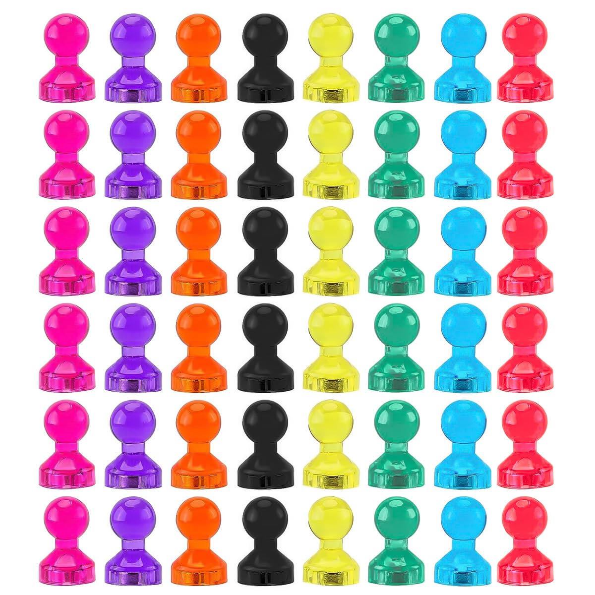 Hsthe Sea 72PCS Mini Fridge Magnets for Whiteboard Strong Magnetic Push Pins Magnets Colorful Acrylic Magnet