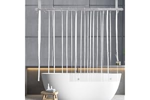 YISURE Clawfoot Tub Clear Short Length 60 Inch Shower Curtain Liner, 180x60 Inch Extra Wide 360 Shower Curtain PEVA Waterproof Wrap Around Bath Tub Curtain