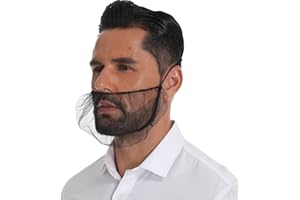 QIAN SOU Disposable Honeycomb Beard Nets Breathable Food Service Beard Cover 18"