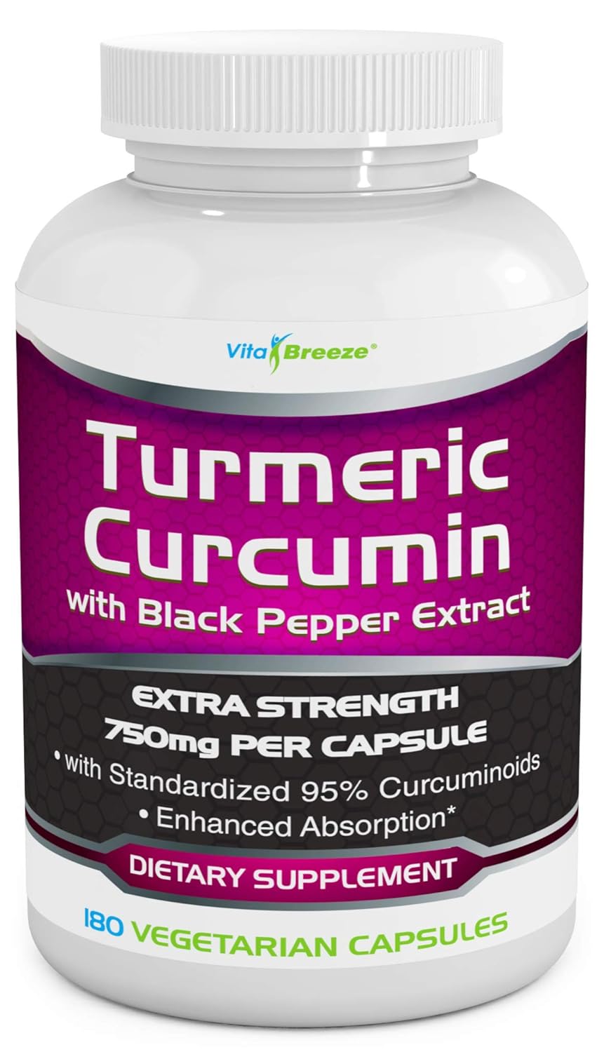 Turmeric Curcumin Complex with Black Pepper Extract 750mg per Capsule