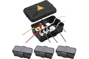 Hrensaw IP54 Large Outdoor Electrical Box w/ 8 Cable Seal Entry, Bundle w/ 3 Small Weatherproof Extension Cord Safety Box, Protect Power Strip, Timer Outlet Plug, Holiday Lights Decoration, Black