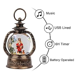 Christmas Snow Globe Lantern Water Glittering