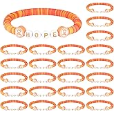 Tondiamo 24 Pcs Breast Cancer Awareness Bracelet Bulk Hope Pink Ribbon Polymer Clay Beaded Bracelets Inspiring Breast Cancer Awareness Wristband Accessories Gifts Bulk for Women Party Supplies Favor