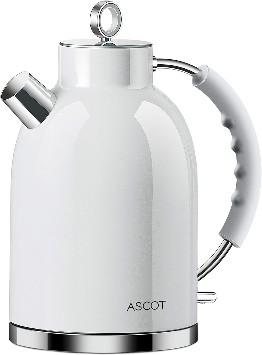 Electric Kettle, ASCOT Stainless Steel Electric Tea Kettle, 1.7QT, 1500W, BPA-Free, Cordless, Automatic Shut-off, Fast Boiling Water Heater - White: Kitchen & Dining