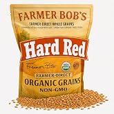 Farmer Bob's Organic Hard Red Wheat Berries for Milling, 5 lb Bulk Bag | USDA Organic hard red winter wheat for bread flour and sourdough. Whole grain, Non-GMO, US grown, grown without glyphosate.
