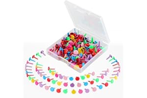 YUXIANLB 100Pcs Paper Brass Fasteners, Assorted Colors Mini Brads for Paper Crafts, Split Pins Round Head Fasteners for Kids Craft Scrapbooking DIY Supplies Office (0.59 x 0.33 Inch)