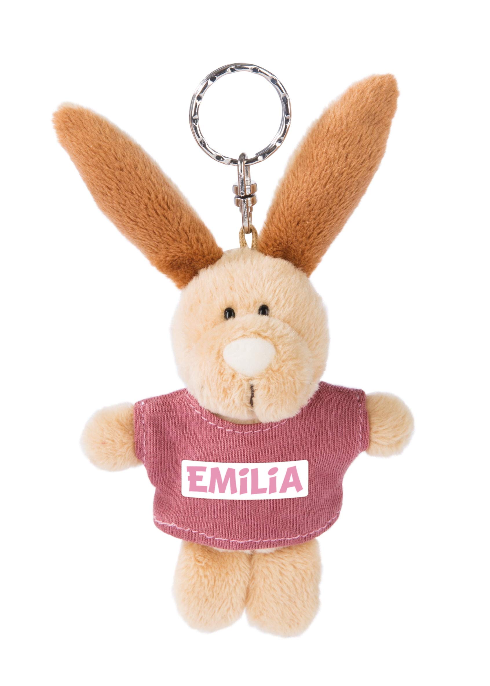 NICI Emilia 44614 Key Ring with T-Shirt 10 cm Beige