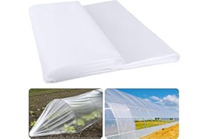 LAAPEE 10' x 26' Greenhouse Plastic Film Sheeting Cover 6 Mil Thickness, Clear Greenhouse Cover Polyethylene Plastic UV Resistant Anti-drip, Anti-Fog for Farms, Agriculture, Garden, Farm Plastic Cover