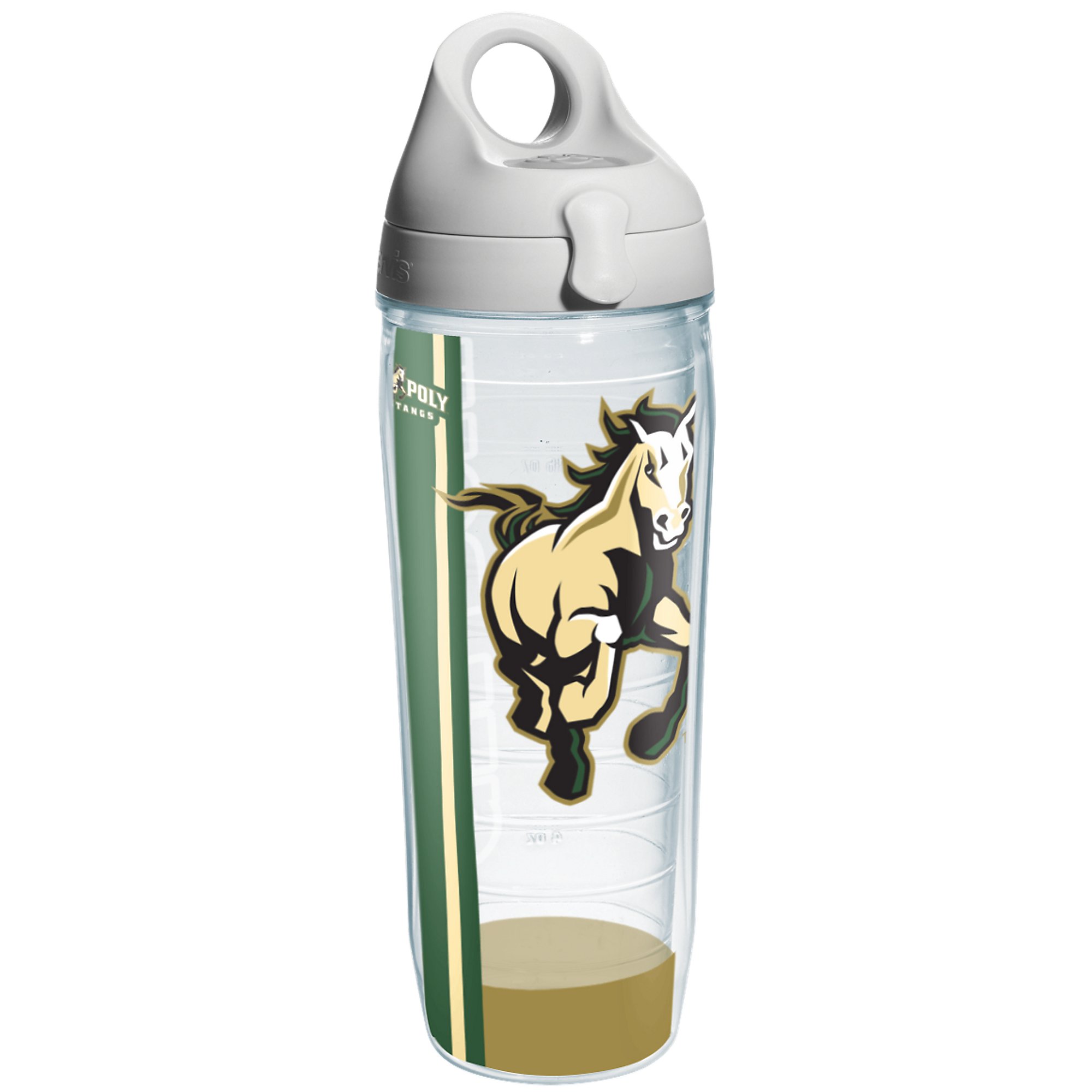 Tervis 1171647 California Poly University Wrap Individual Water Bottle with Gray lid, 24 oz, Clear