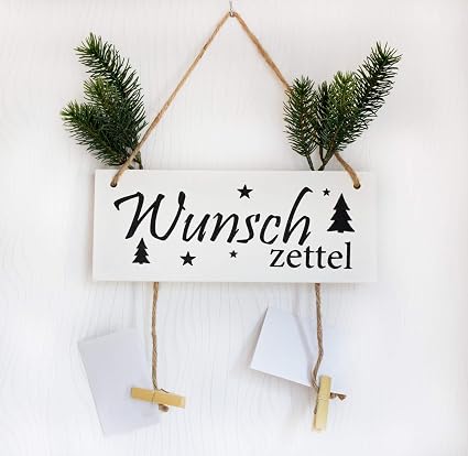 B2s Back2season Holz Schild Wunschzettel Mit Klammern Antik Zum