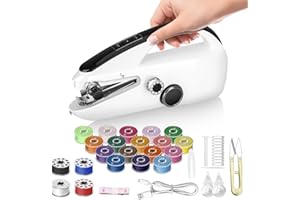 PIPOW Mini Sewing Machine for Beginners， Portable Handheld Sewing Machine with Dual Speed & Power Modes - Quick Stitch for Home Travel DIY Repairs， Easy to use