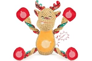 Pubialo Christmas Dog Toys for Large Dogs,Squeaky Dog Toys, Tug of War Dog Plush Toys,Large Stuffed Dog Toys for Large Dogs with Crinkled Paper,Stuffed Animals Toys for Dogs to Keep Them Busy