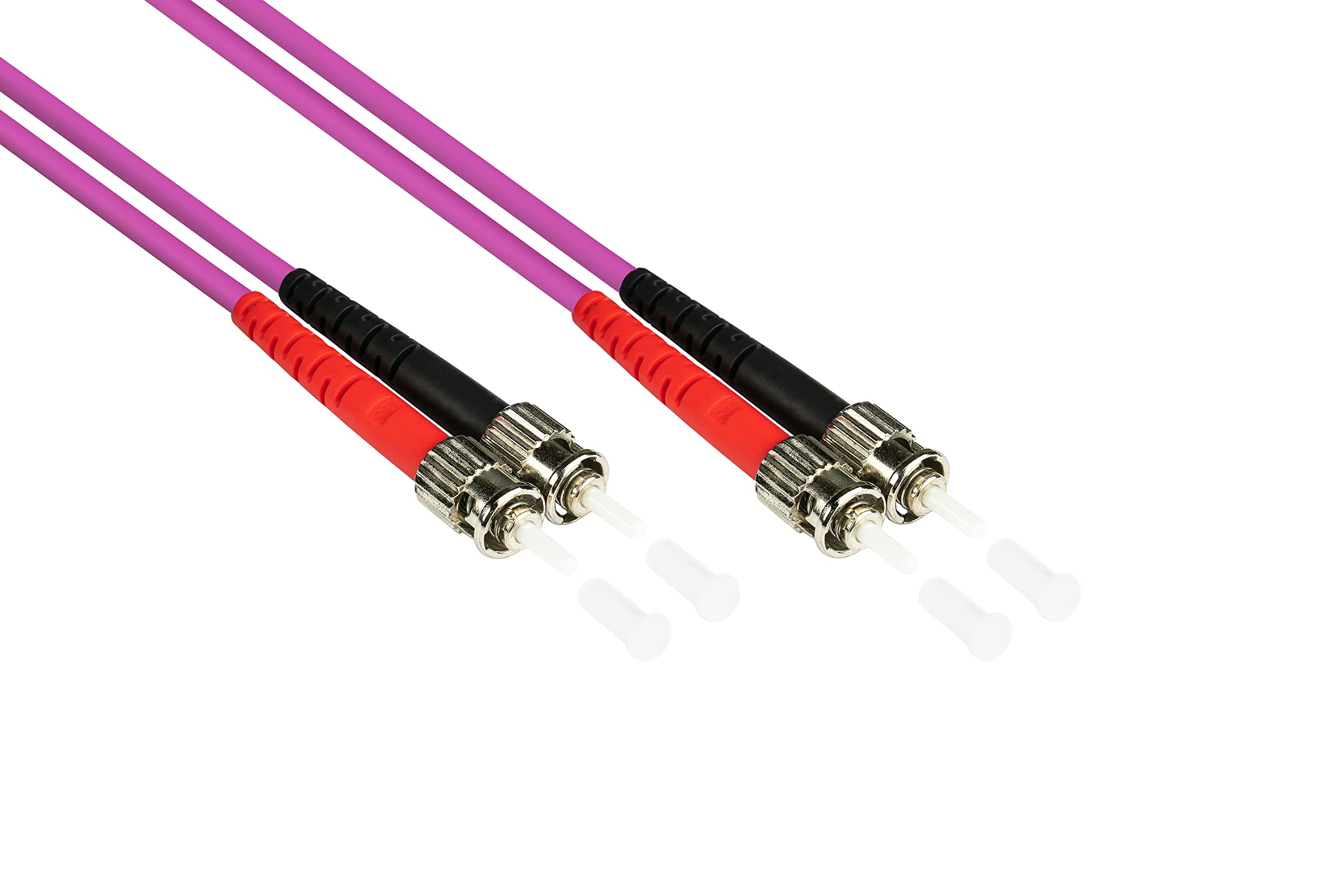 Good Connections LWL Duplex Patch Cable LC to SC Multimode 50/125 Inch Fibre Optic green OM4 - Violett/Pink 5 m