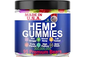 Healthergize Hemp Gummies for Sleep Support Gummy Bear Edibles, Peace and Relaxation-Made in USA