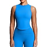 Aoxjox Women's Sleeveless Tank Tops GEO Workout Gym Yoga Curve Longline Crop Top