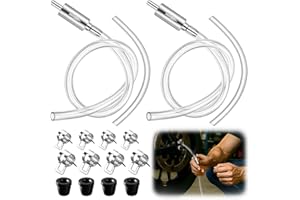 awrose 2 Pack Brake Bleeder Hose, Durable Brake Bleeder Kit with Aluminum One Way Check Valve and Soft Tube, Universal Brake Fluid Bleeding Tool for Car Motorcycle Bike Clutch