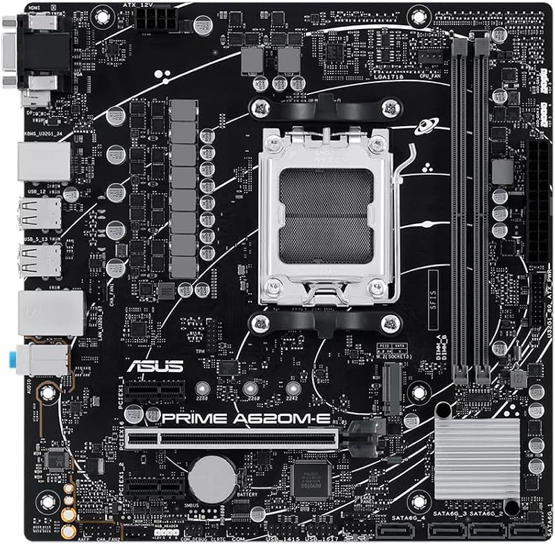 ASUS PRIME A620M-E AMD A620 AM5 DDR5 Motherboard Ryzen 7000 DP HDMI VGA M2
