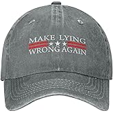 Sefgaen Make Lying Wrong Again Hat for Men Dad Hats Funny Hats