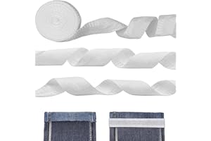 GTAAOY Iron-on Instant Hem Tape,16.4 Ft Trousers Edge Modified Strips, Permanent No Sew Hemming Tape, Washable Hem Adhesive Tape for Improve Jeans Suit Pant Trouser Mouth