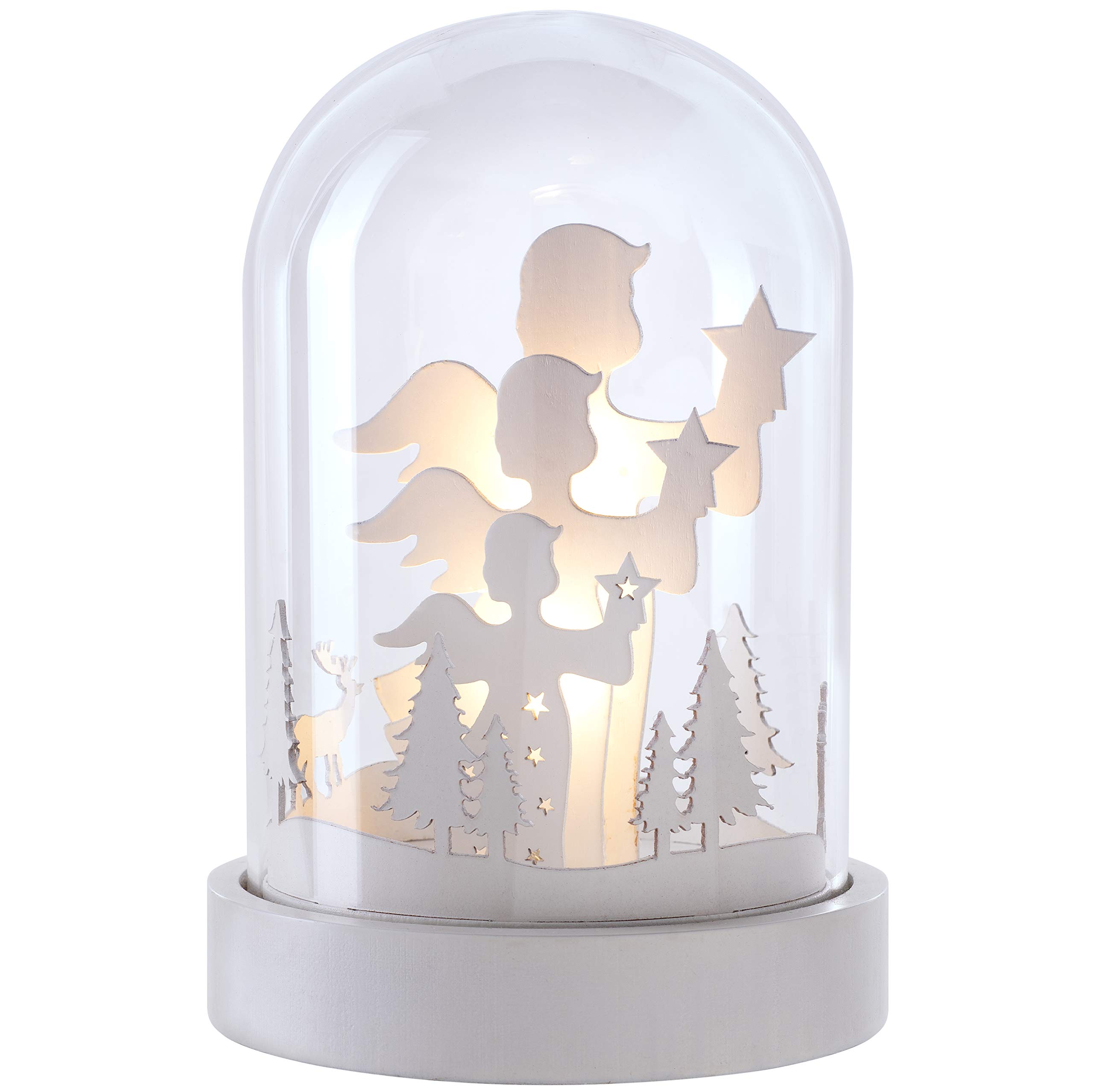 WeRChristmas Pre-Lit Christmas Dome Angel Decoration, Multi-Colour, 18cm