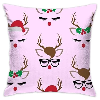 Amazon Com 18 X 18 Inches Girl Deer Throw Pillow Covers Cases