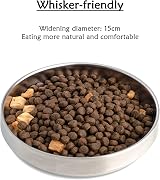 Junhonsion Cat Bowl Stainless Steel Wide Shallow Whisker Friendly 15cm view 3