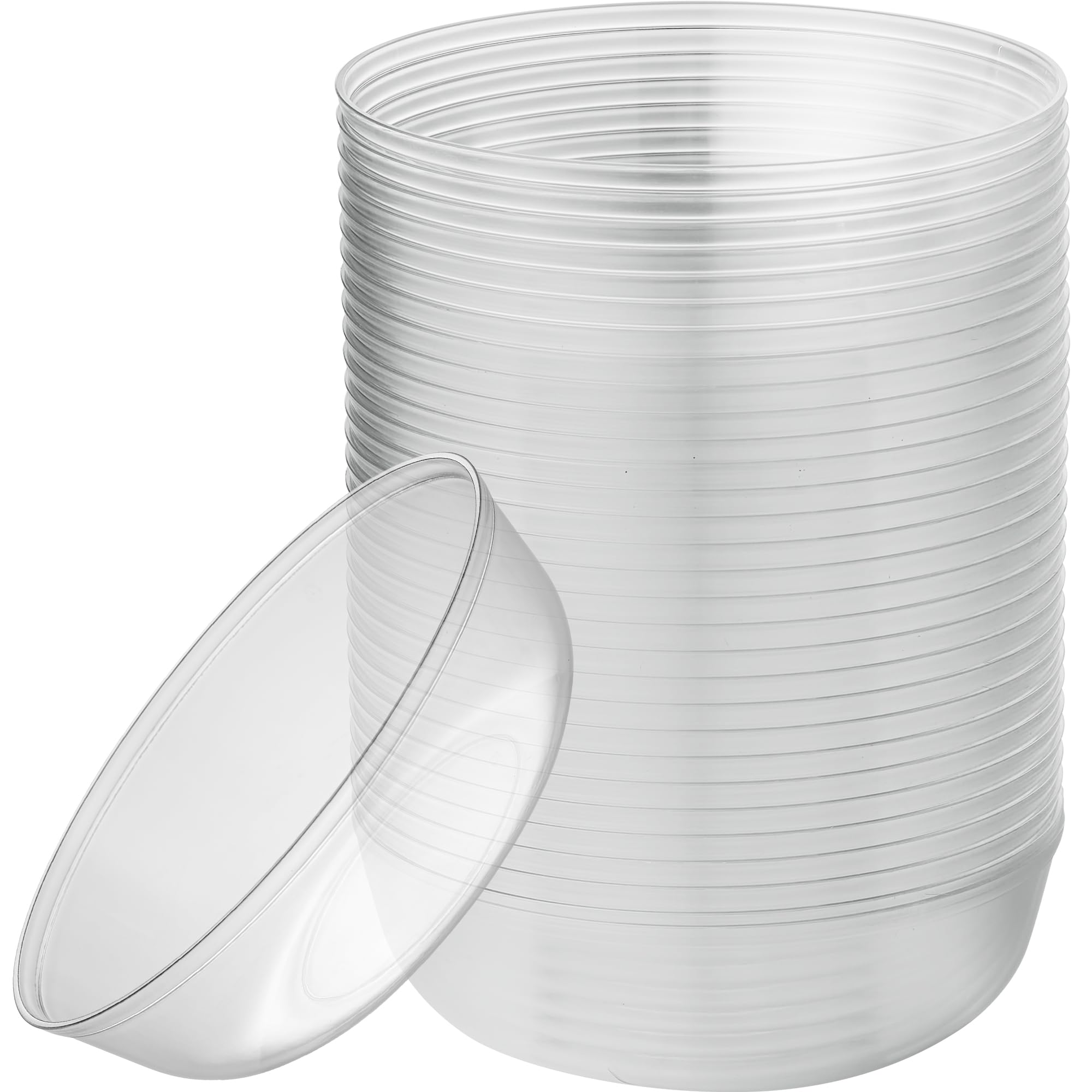 Photo 1 of [30 Pack 16 OZ Bowls] Edge Collection Clear Plastic Party Bowls Premium heavyweight Elegant Disposable Tableware Dishes