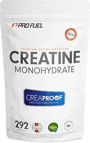 CREAPROOF® Creatin Monohydrat 1000g Beutel - Creatin mit erstklassiger Reinheit, durch unabhängige Laboranalysen bestätigt - Kreatin-Monohydrat mit 3 g Creatin pro Portion - 100% vegan