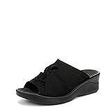 BZees Womens Smile 3 Slide Sandal Black 8 M
