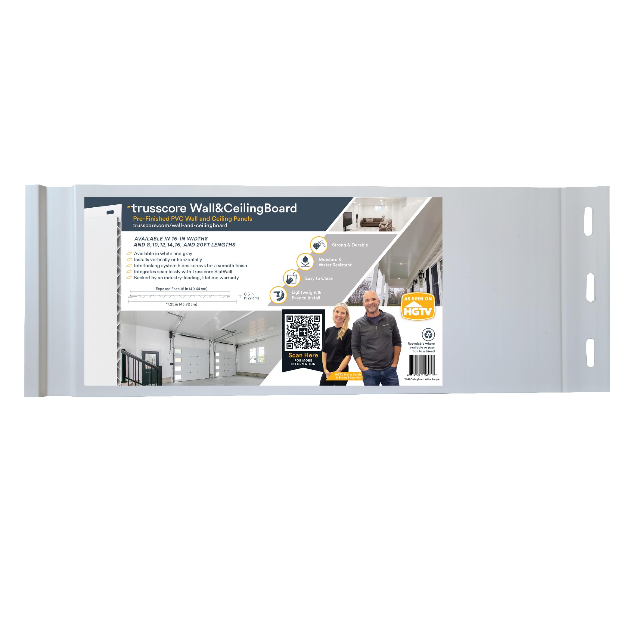 Photo 1 of Trusscore Wall&CeilingBoard, 16" Wide Panel - Sample (White)