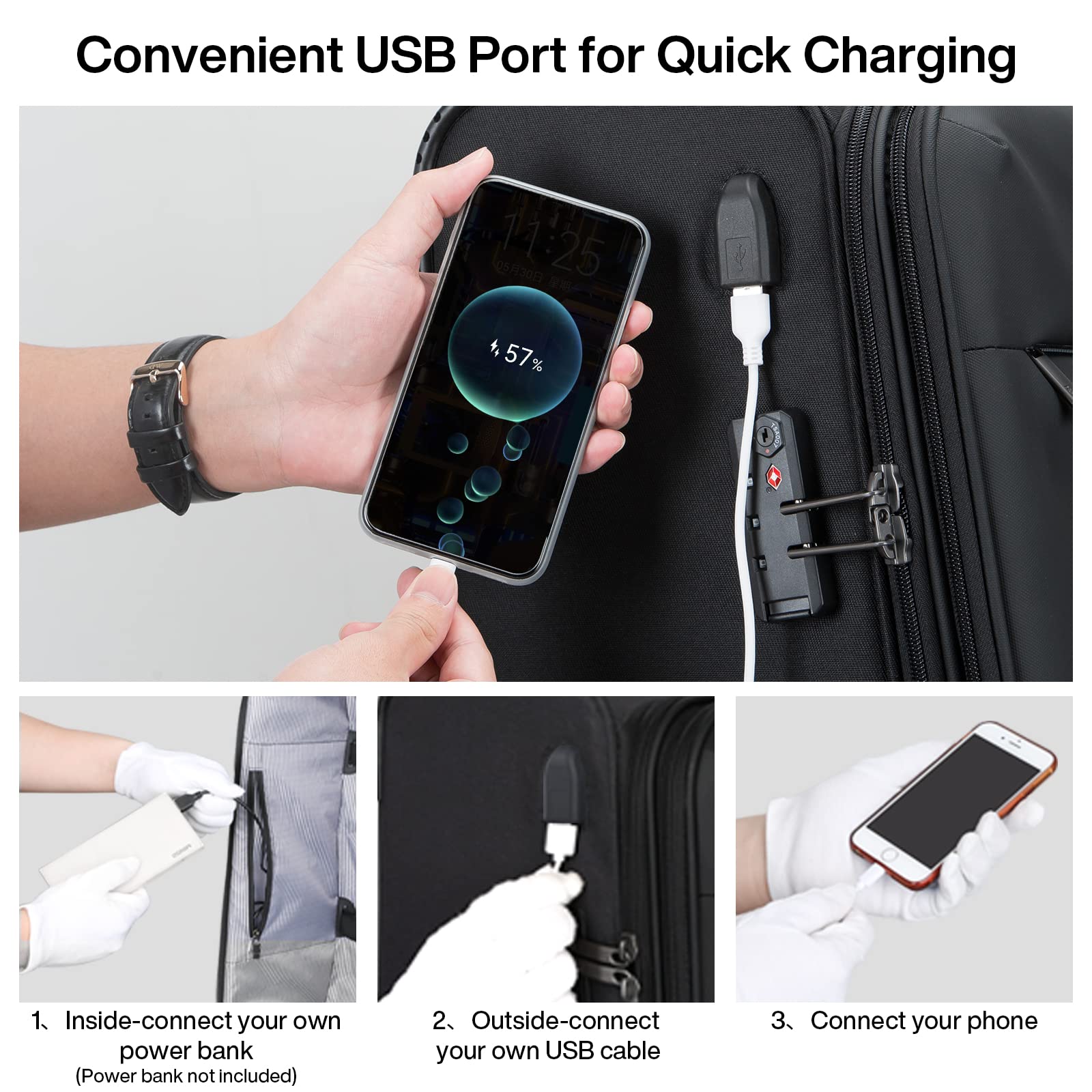 Hanke 16 Inch Softside Airline Approved Carry On Luggage Suitcases with Wheels,Travel Luggage Lightweight Square Suitcase with Lock Rolling Luggage Bag with USB Port for Business Trip Men Women.