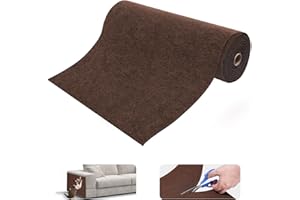 Uranshin Trimmable Cat Scratch Mat pad Self-Adhesive Cat Scratching Post Carpet Covered 78.7"x15.8" Cat Tree Shelves Replacement Parts cat Furniture Protector for Couch Wall (Brown)