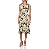 Tommy Hilfiger Womens Cap Sleeve V Neck Empire Midi Dress
