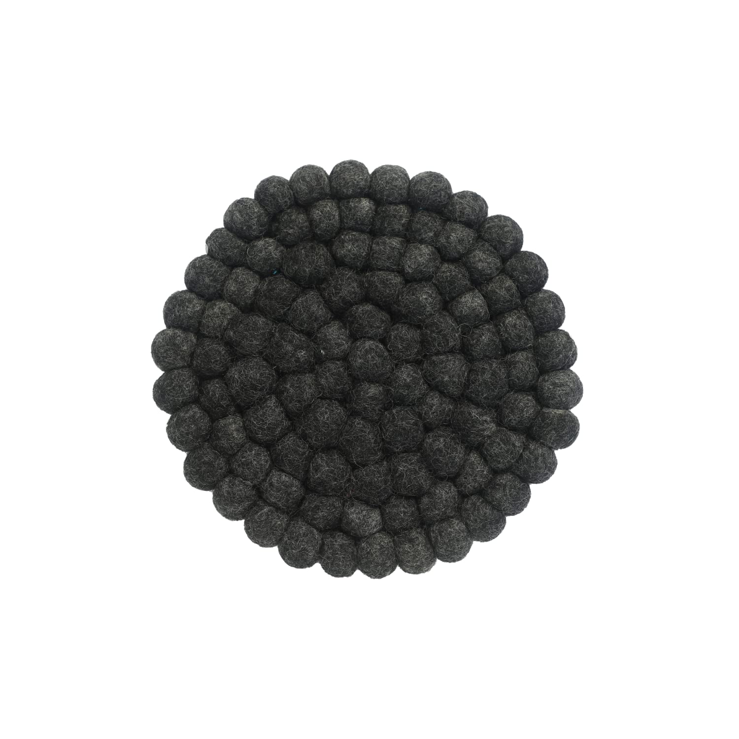 Ezhippie 20 CM Woollen Pot Trivet with Heat Resistance, Handmade Non Slip Pan Holder from Nepal, Trivets for Kitchen, Pots, and Pans Protect Tables and Worktops, Absorbent Felt Ball Pad, Round-2