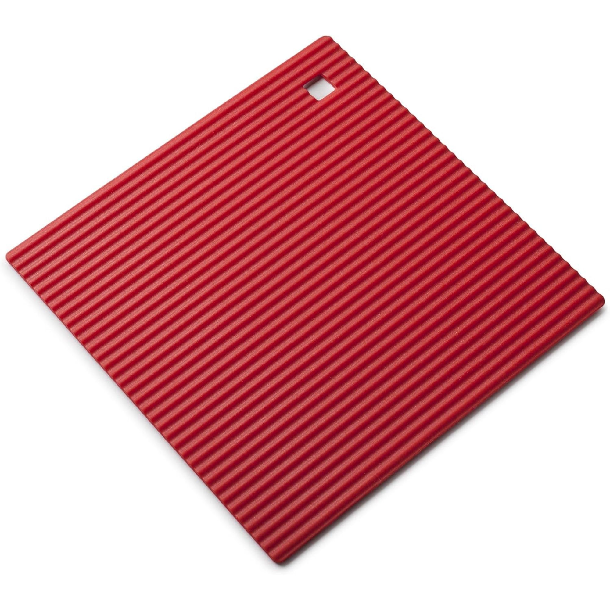Zeal Silicone Trivet Mat Kitchen Worktop Protector for Hot Pots and Pans (18 x 18cm) – Heat Resistant Mat, Non Slip Square Trivet, Red