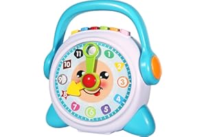 Linksandt Learning Clock, Learn to Tell Time Clock for Kids & Toddlers Ages 3, 4, 5, 6 Years Old, Educational Teaching Clock Toy with Quiz and Music Sleep Mode, Boy Girl Birthday Present