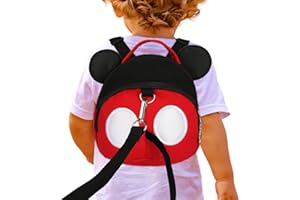 Cute Baby Anti-lost Harness Purified Cotton Toddler Safety Leash for Babies and Kids Boys and Girls(Red)