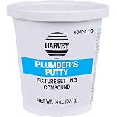 Harvey's WM Harvey 043010 Stainless Plumbers Putty, 14 oz | Flexible, Never Hardens, Cracks, or Crumbles-Even If Can Is Left Open