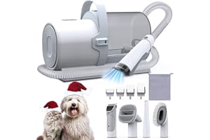 FIXR Dog Grooming Vacuum, Pet Grooming Kit with Dog Clippers, 2.5L Dust Cup 11000Pa Dogs Vacuum for Shedding Grooming, 5 Grooming Tools Home Cleaning in 1, Low Noise Pet Grooming Vacuum for Dogs, PG50