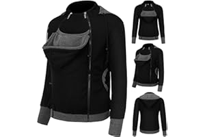 LAWOR Mens Kangaroo Hoodie Jackets Dad and Baby Carrier Pullover Shirt Men's Winter Hooded Warm Blouse Coat for Pregnancy