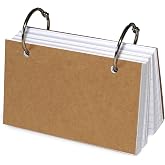 Olivo Index Card Binder Refills, White 3x5 Lined Index Cards with Ring, 2 Holes Punched, 100 Count