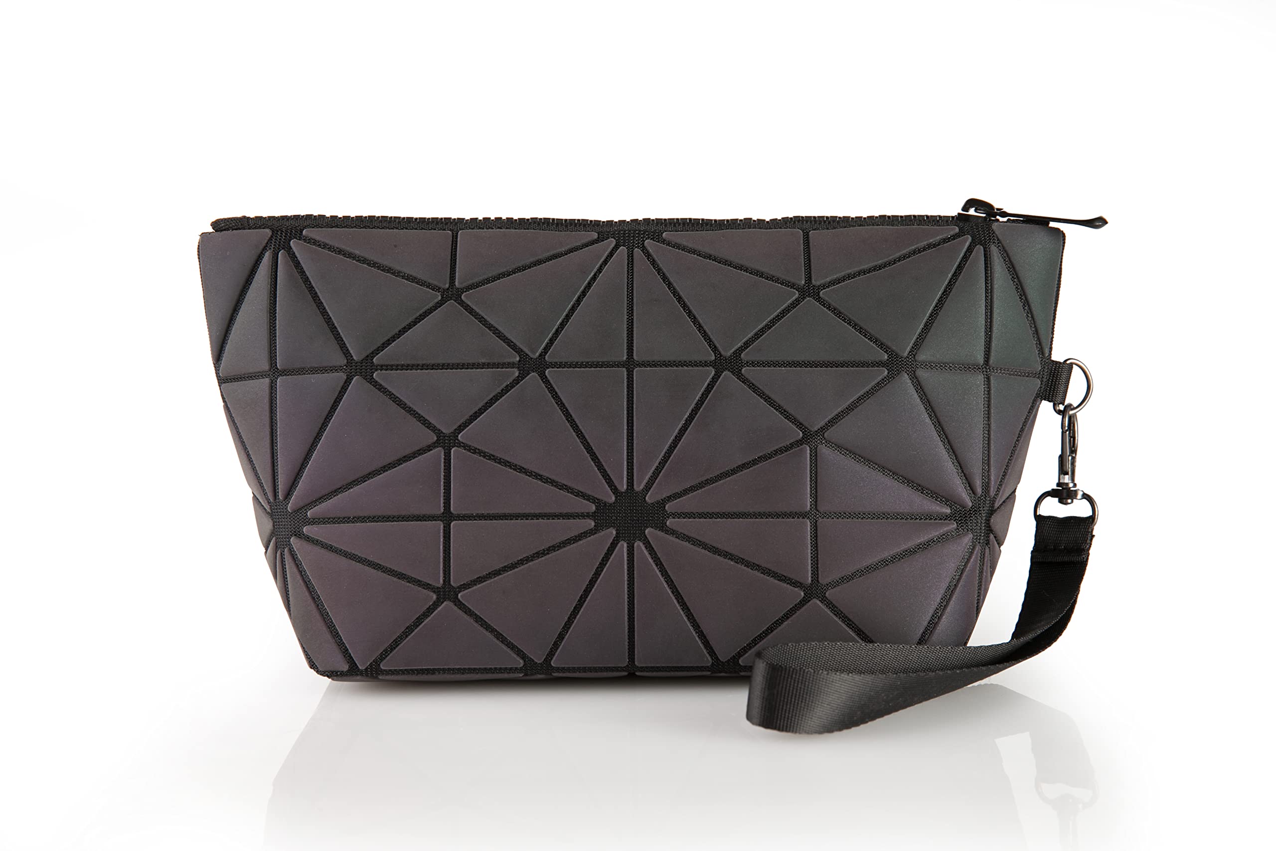 Pryzm Laser Makeup Bags Worlds First Light Reflective Material - Glows in The Dark - Travel Cosmetic Pouch Purse Glow Toiletry Organiser (Large)