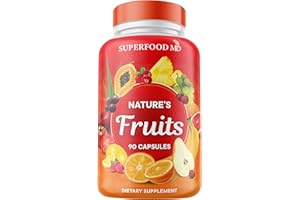 Superfood MD Fruits Supplement - 90 Fruits Capsules - Supports Energy Levels, High Lycopene, Vitamins & Minerals - Soy Free - 90 Count