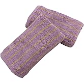 USTIDE Striped Hand Towel Thick Luxury Fluffy 100% Cotton Hand Towels for Bath Fashionable Spa Gym Purple Yellow Stripe Face Towel 2 Pack, 14 x 30 Inch